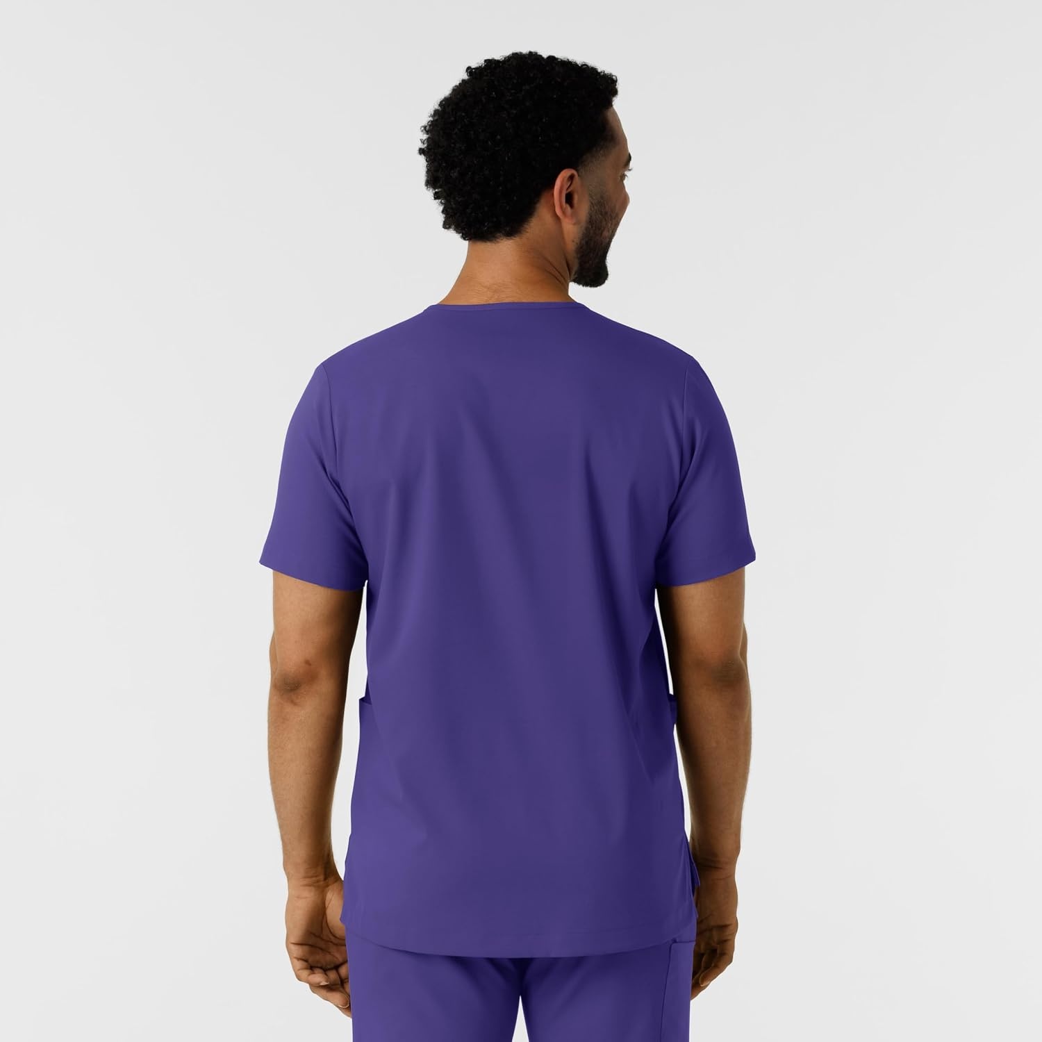 Wink Boundless Men’s Multi Pocket V-Neck Scrub Top(Grape)