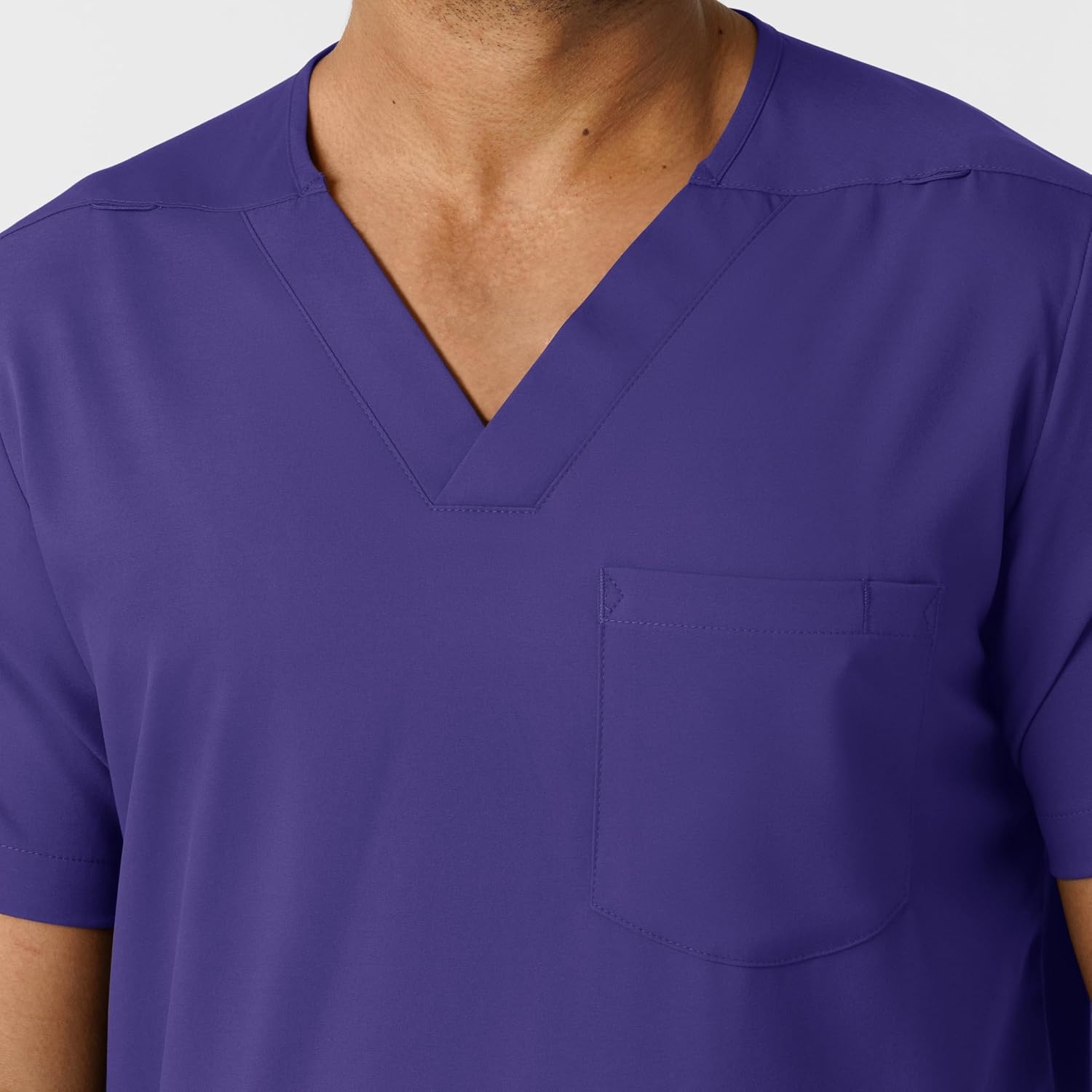 Wink Boundless Men’s Multi Pocket V-Neck Scrub Top(Grape)