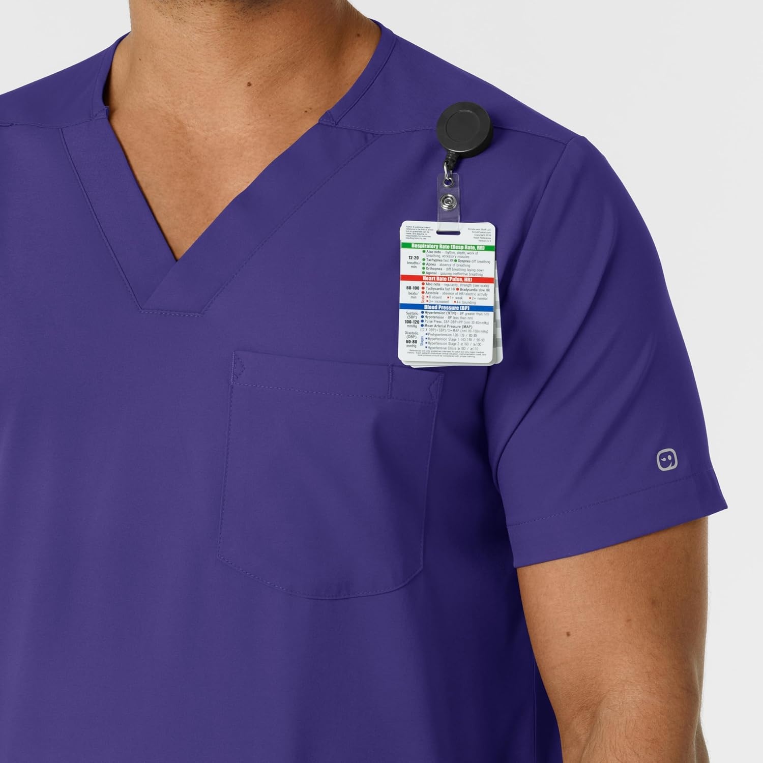 Wink Boundless Men’s Multi Pocket V-Neck Scrub Top(Grape)