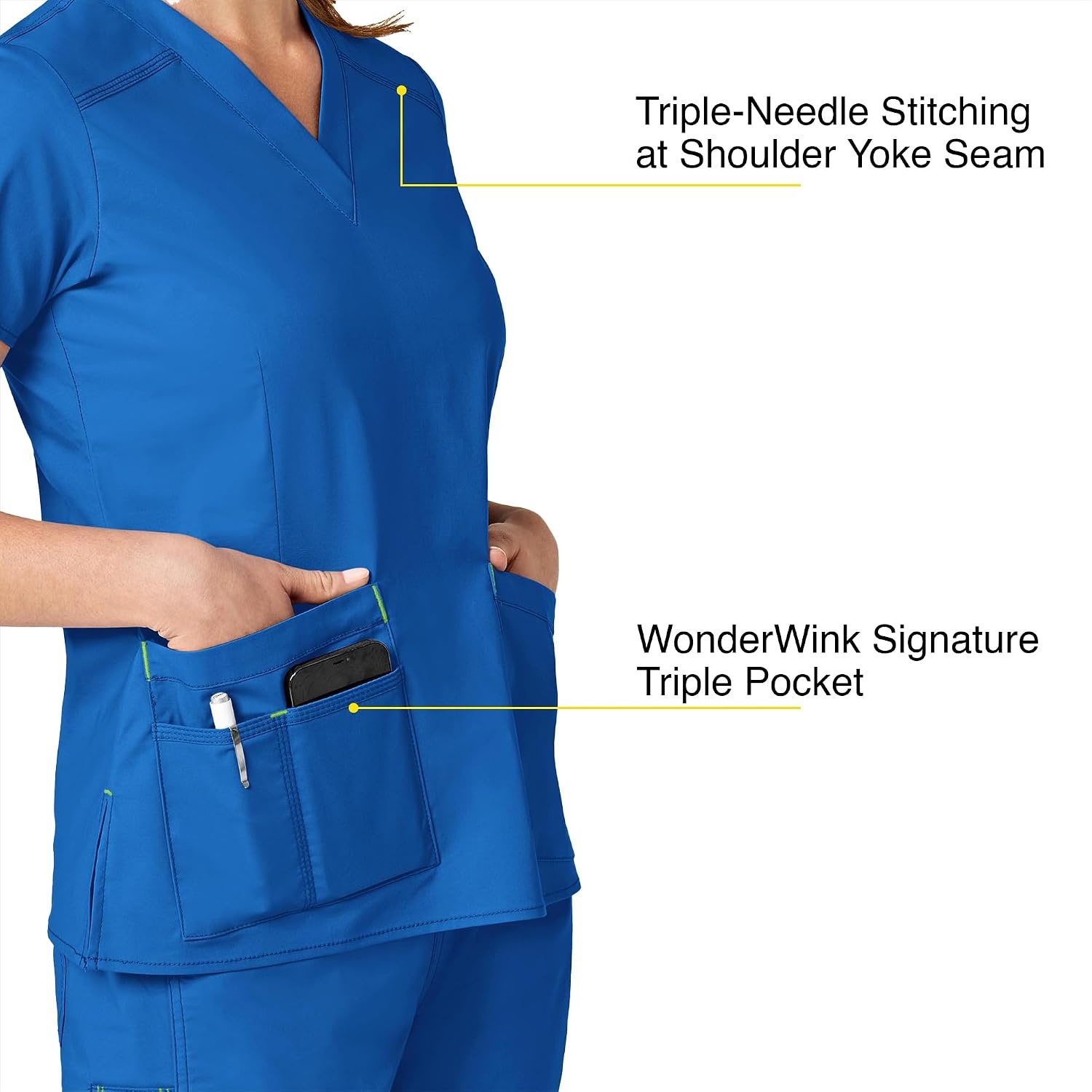 Wink WonderFLEX Women’s Verity V-Neck Scrub Top(Royal)