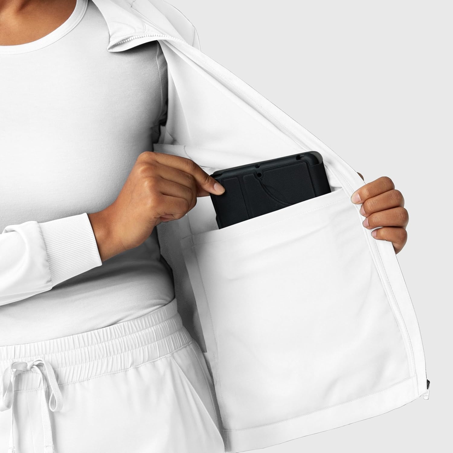 WINK Boundless Women’s Warm Up Scrub Jacket(White)