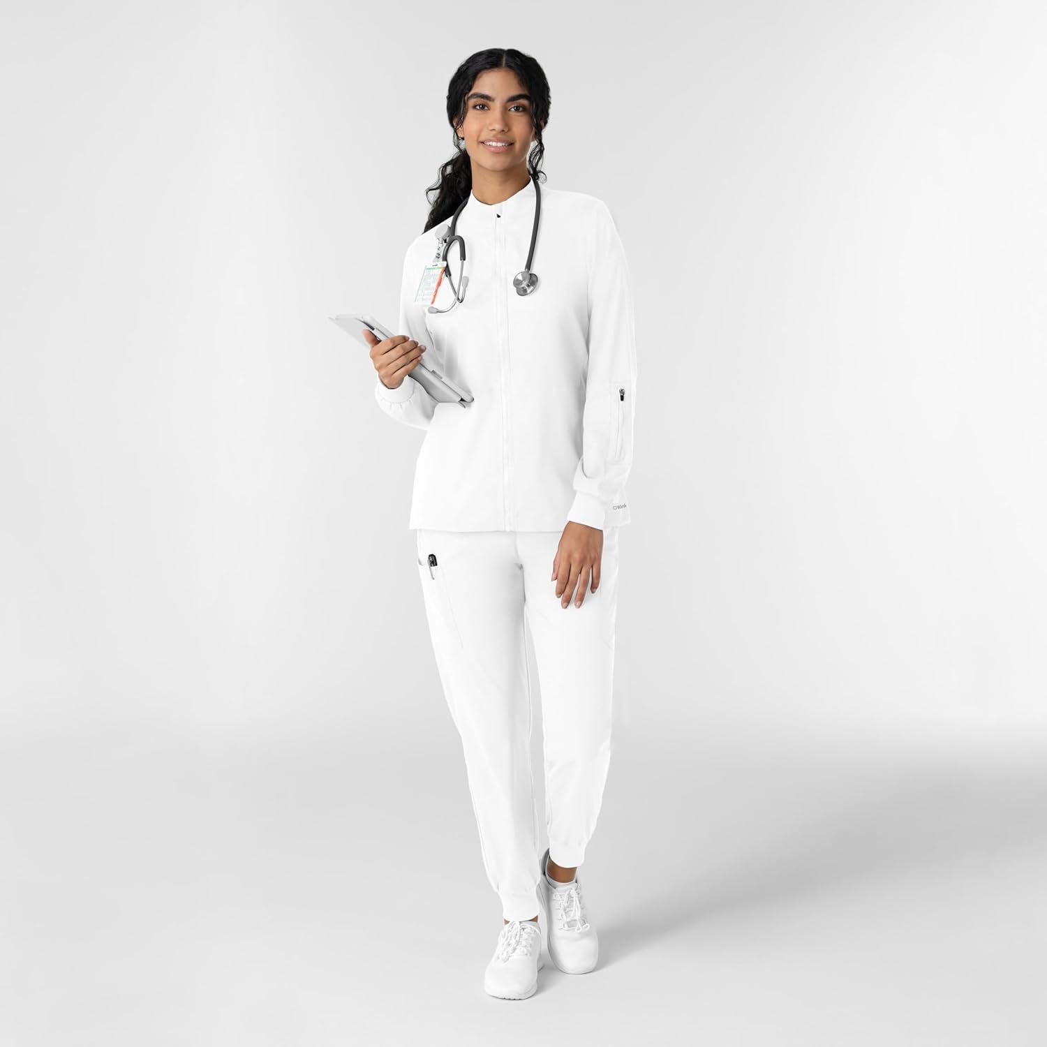 WINK Boundless Women’s Warm Up Scrub Jacket(White)