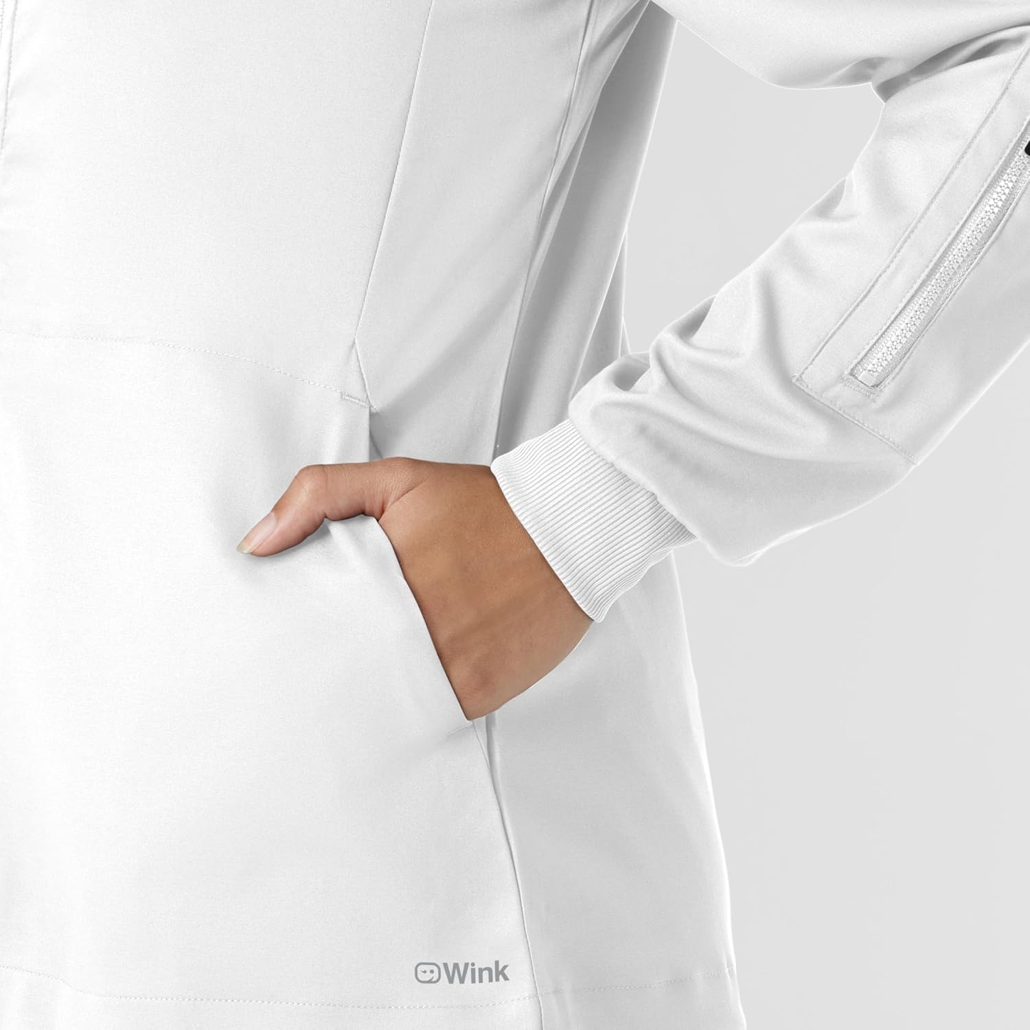 WINK Boundless Women’s Warm Up Scrub Jacket(White)
