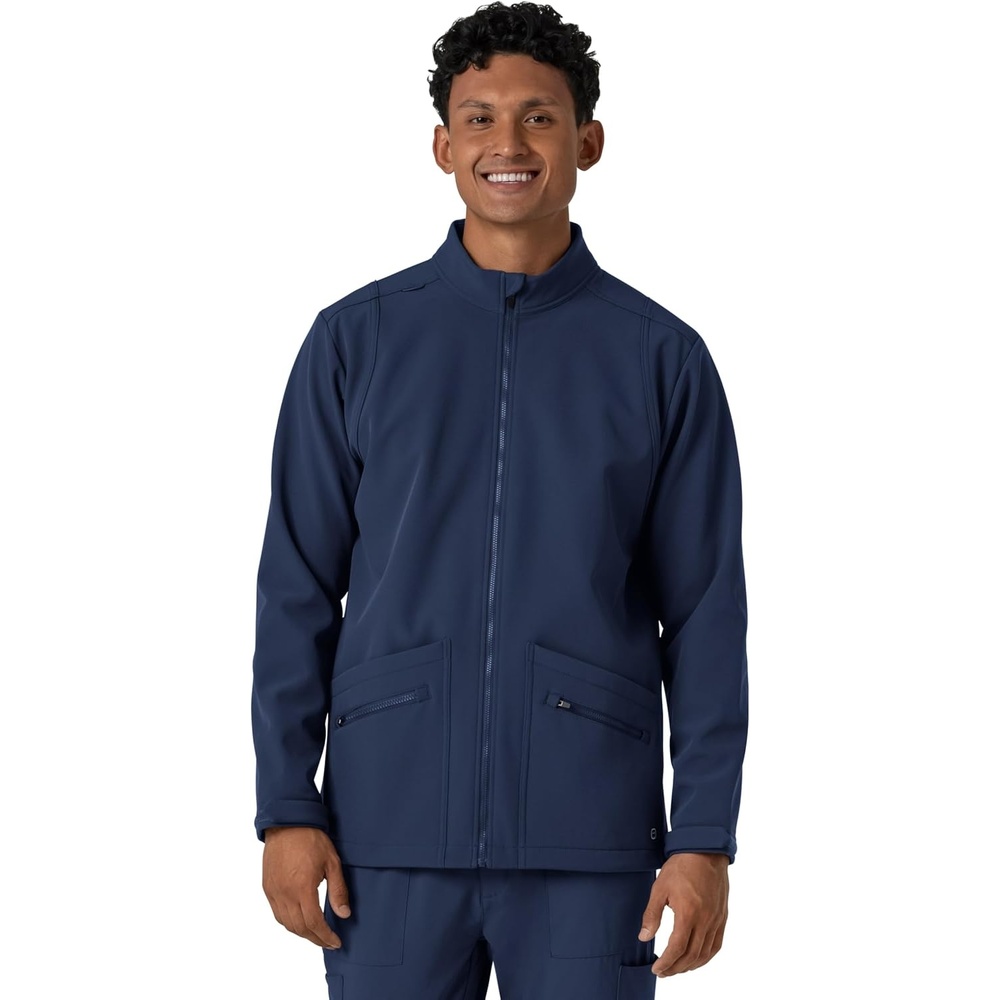WINK Men’s Men’s Soft Shell Scrub Jacket(Navy)