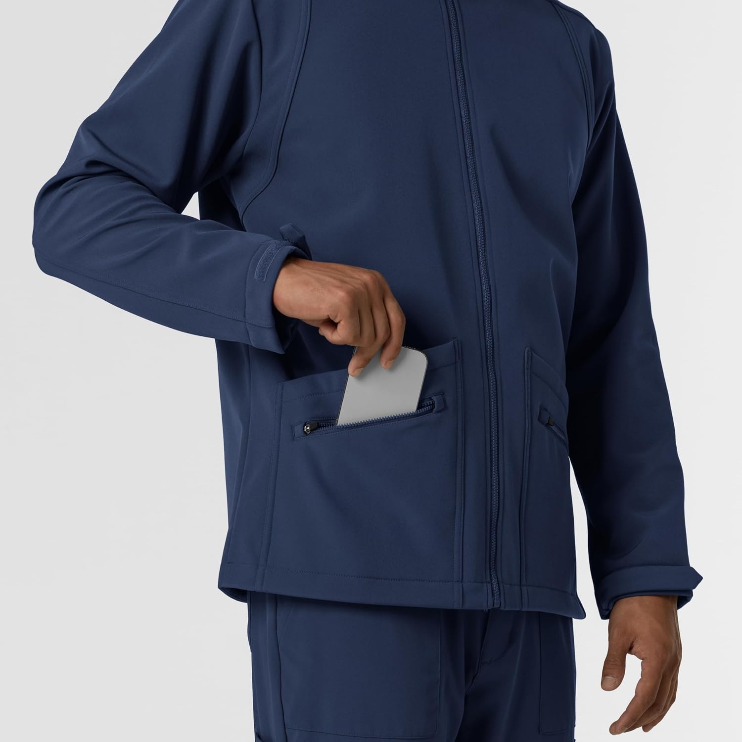 WINK Men’s Men’s Soft Shell Scrub Jacket(Navy)
