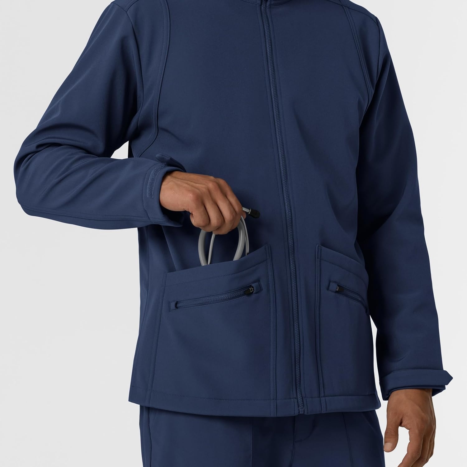 WINK Men’s Men’s Soft Shell Scrub Jacket(Navy)