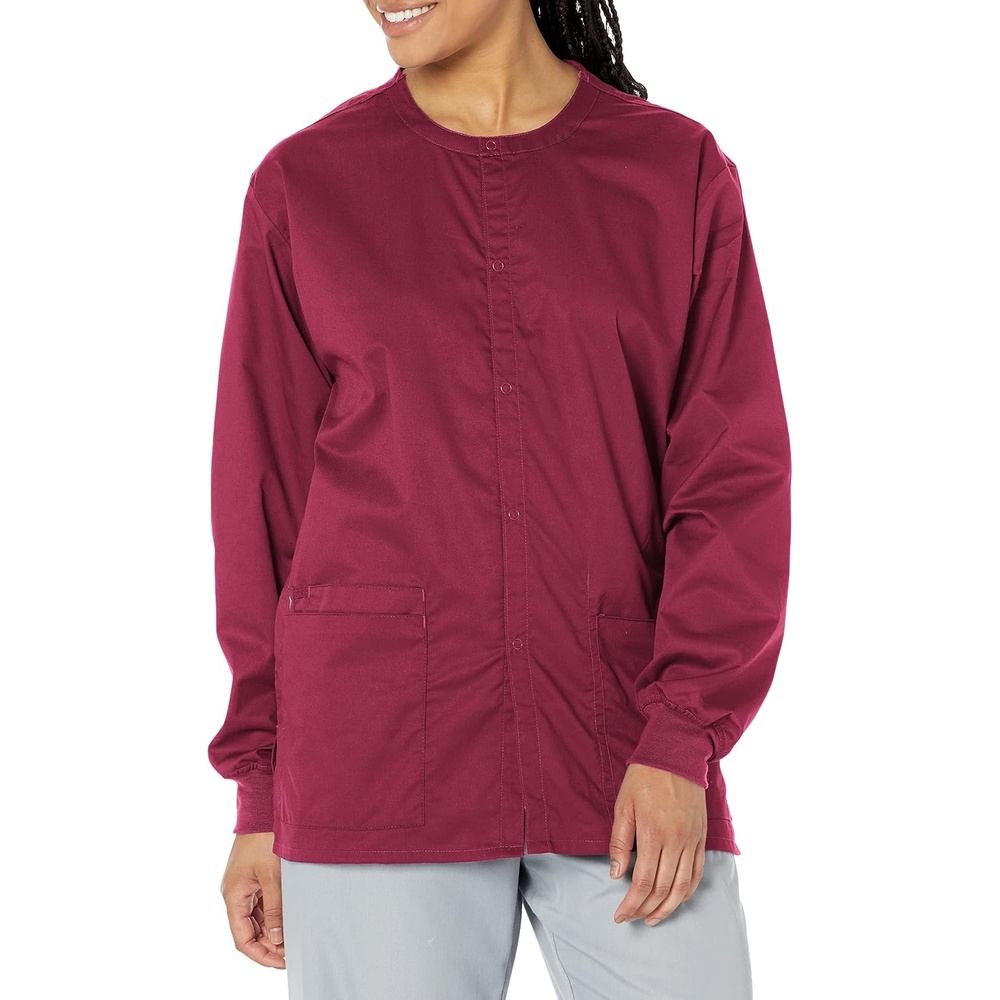 WonderWink Unisex Adult Unisex Snap Front Jacket(Wine)