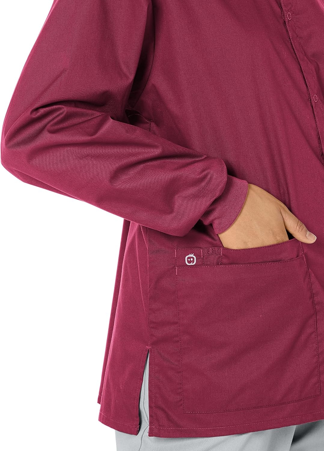 WonderWink Unisex Adult Unisex Snap Front Jacket(Wine)