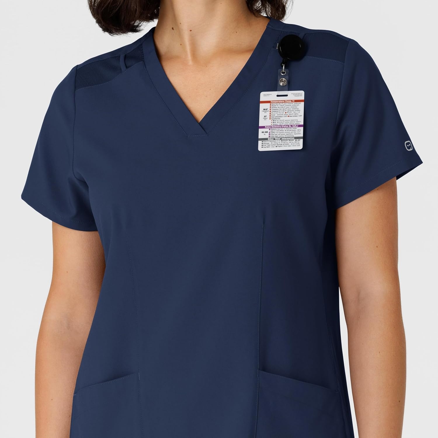 WINK Women’s Women’s Flex-n-reach Side Panel V-neck Scrub Top(Navy)