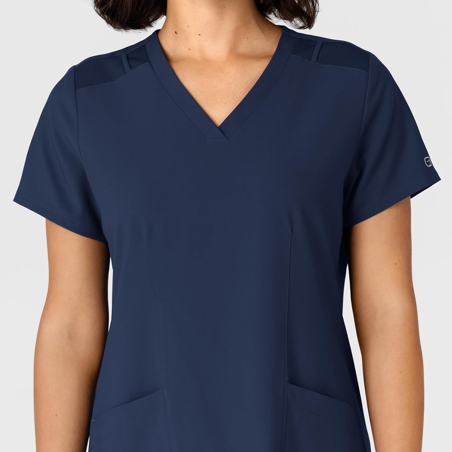 WINK Women’s Women’s Flex-n-reach Side Panel V-neck Scrub Top(Navy)
