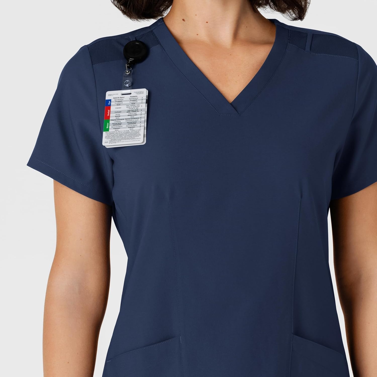 WINK Women’s Women’s Flex-n-reach Side Panel V-neck Scrub Top(Navy)