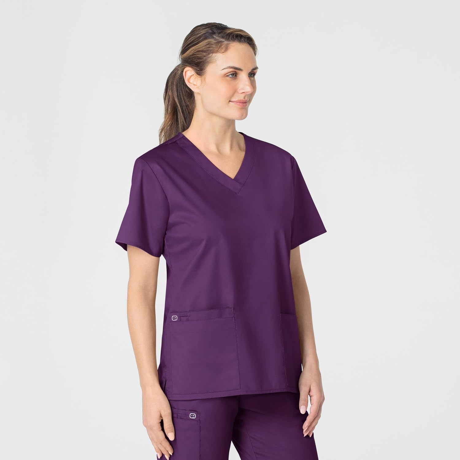 Wink WonderWORK Women’s V-Neck Scrub Top, Eggplant, 4XL