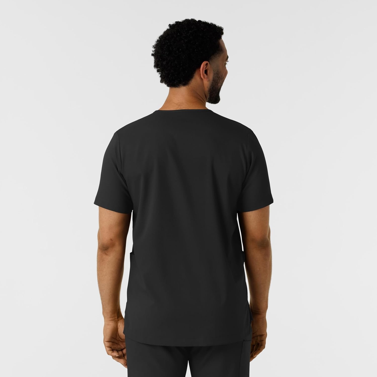 Wink Boundless Men’s Multi Pocket V-Neck Scrub Top(Black)