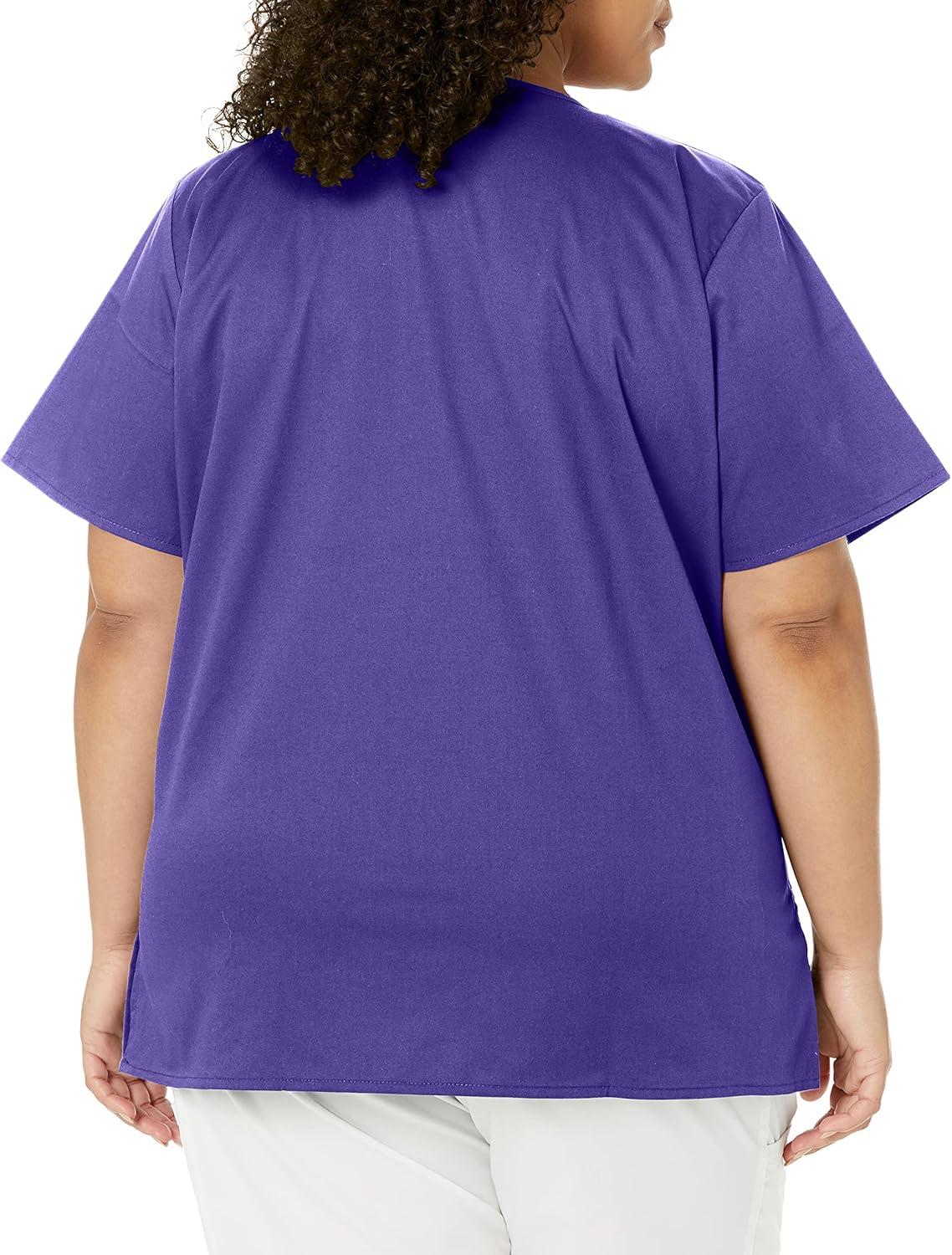 WonderWink Women’s Wonderwork Women’s Mock Wrap Scrub Top(Grape)