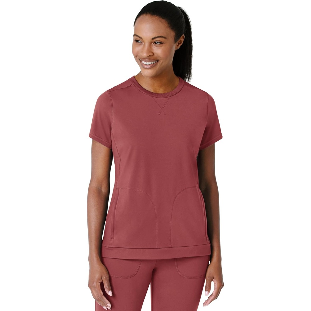 Wink Renew Women’s Flex-n-Reach Crew Neck Scrub Top(Ruby)