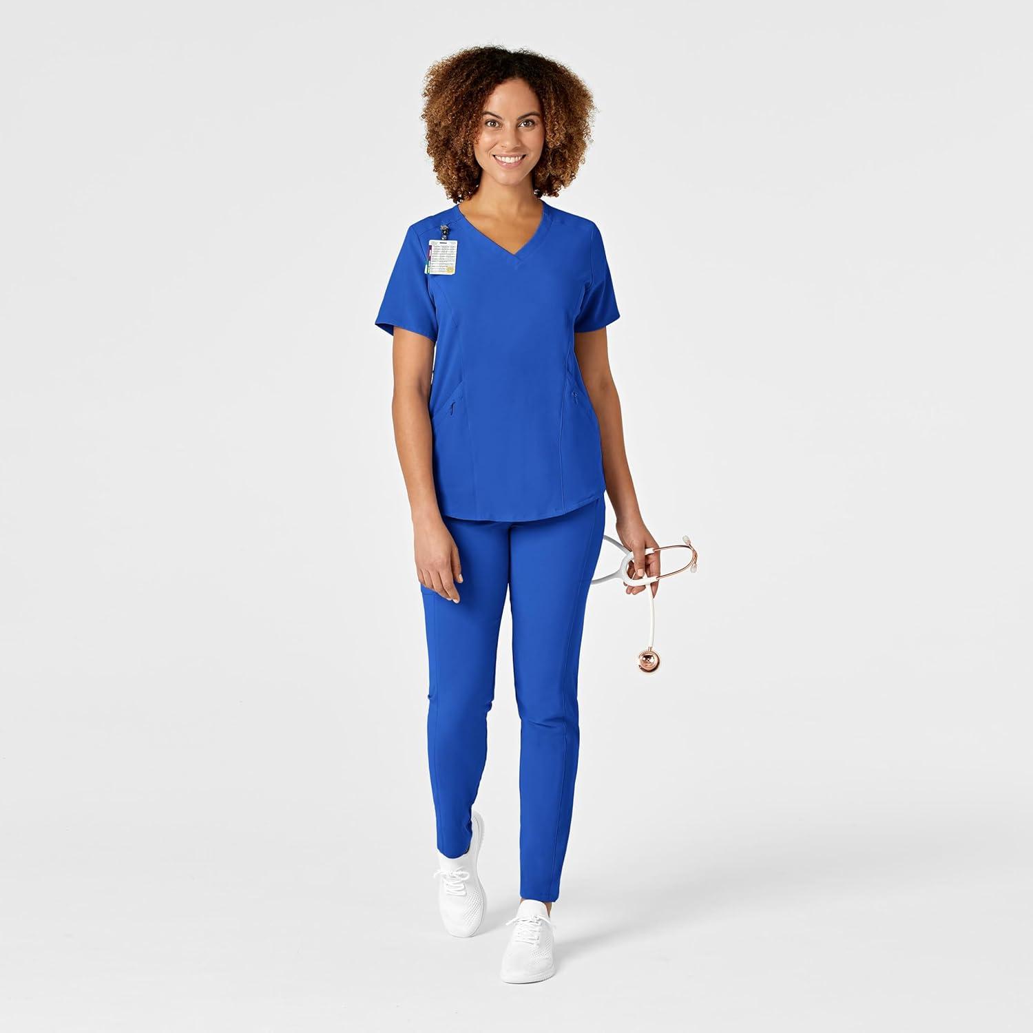 WonderWink Mens Women’s V-Neck Scrub Top(Royal)