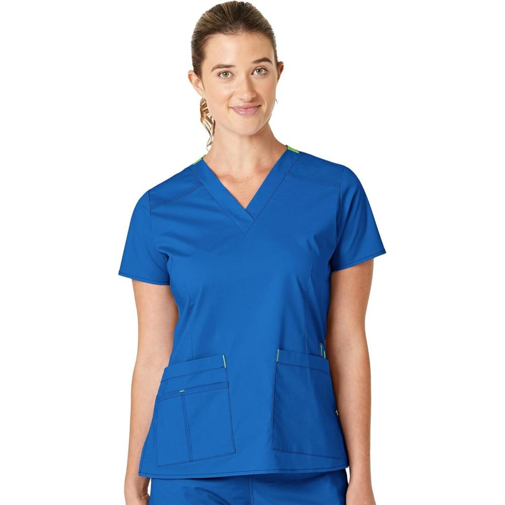 WonderWink Women’s Wonderflex Verity Scrub Top, Royal, Small