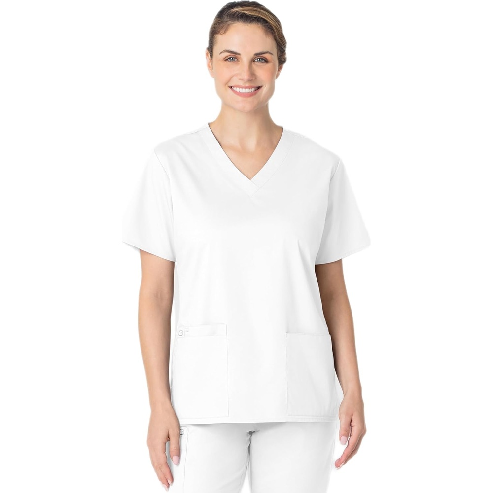 WonderWink Women’s Women’s V-Neck Scrub Top(White)