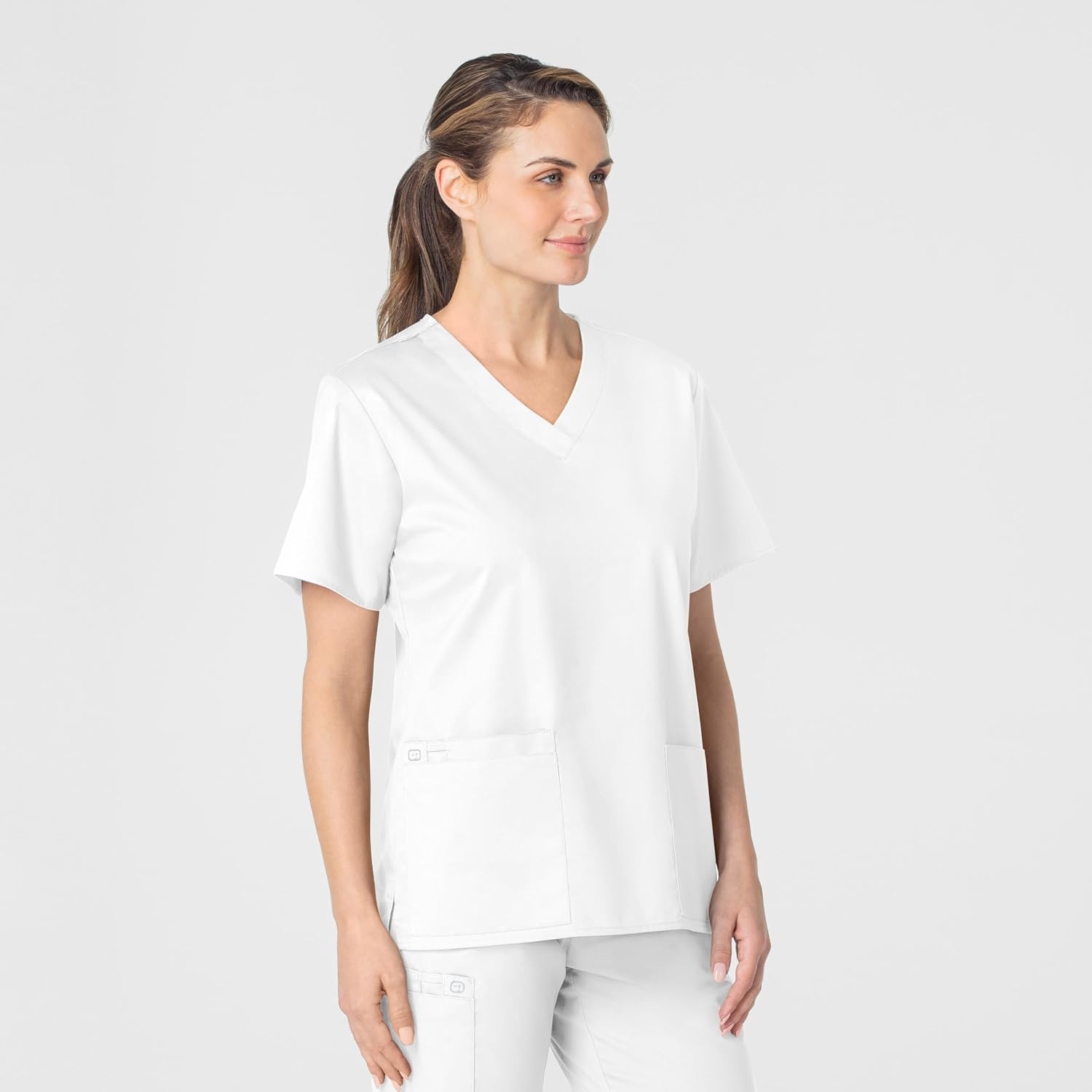 WonderWink Women’s Women’s V-Neck Scrub Top(White)