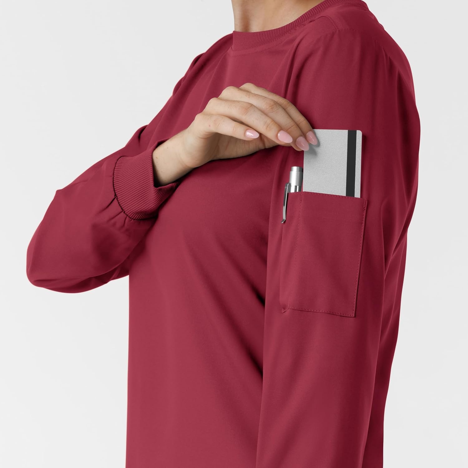 Wink Women’s Women’s Classic Long Sleeve Scrub Tee(Ruby)