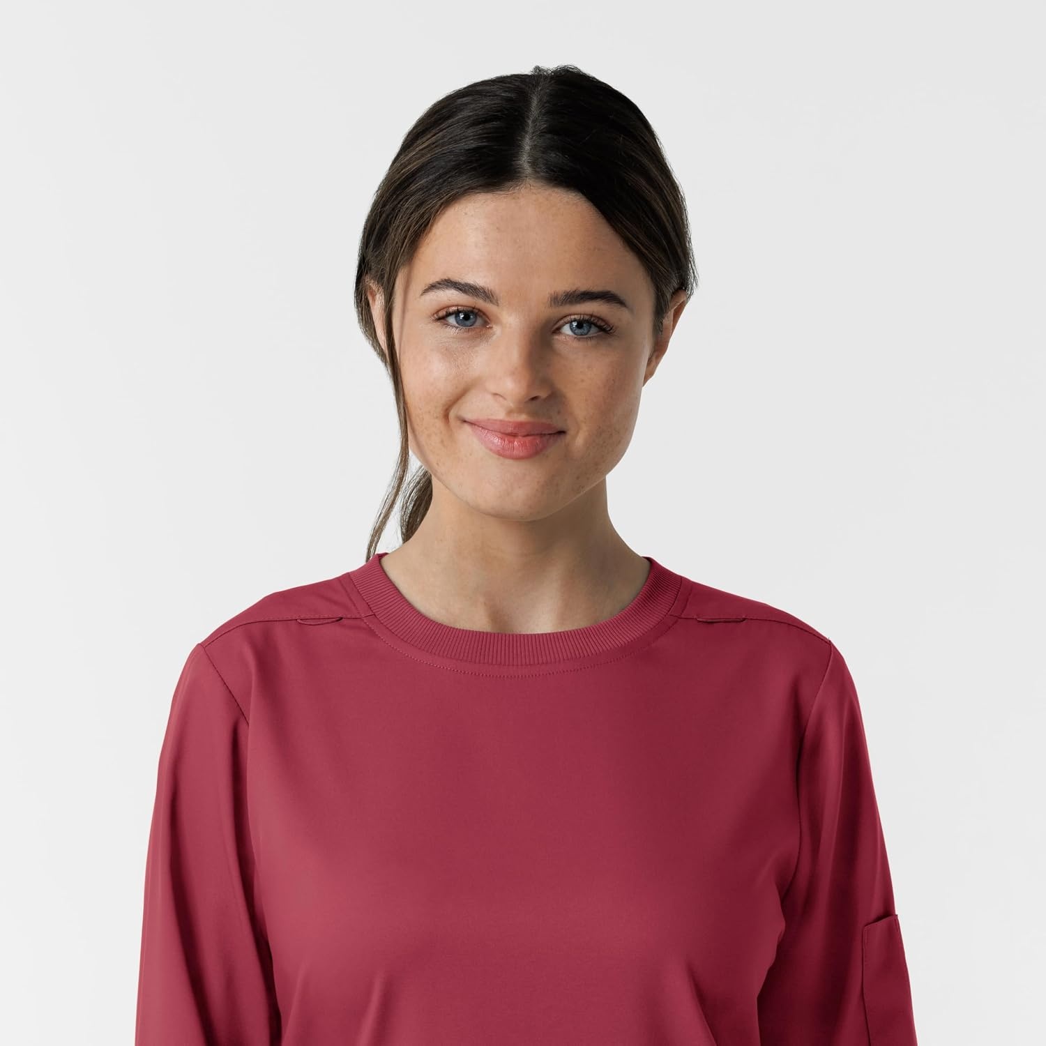Wink Women’s Women’s Classic Long Sleeve Scrub Tee(Ruby)