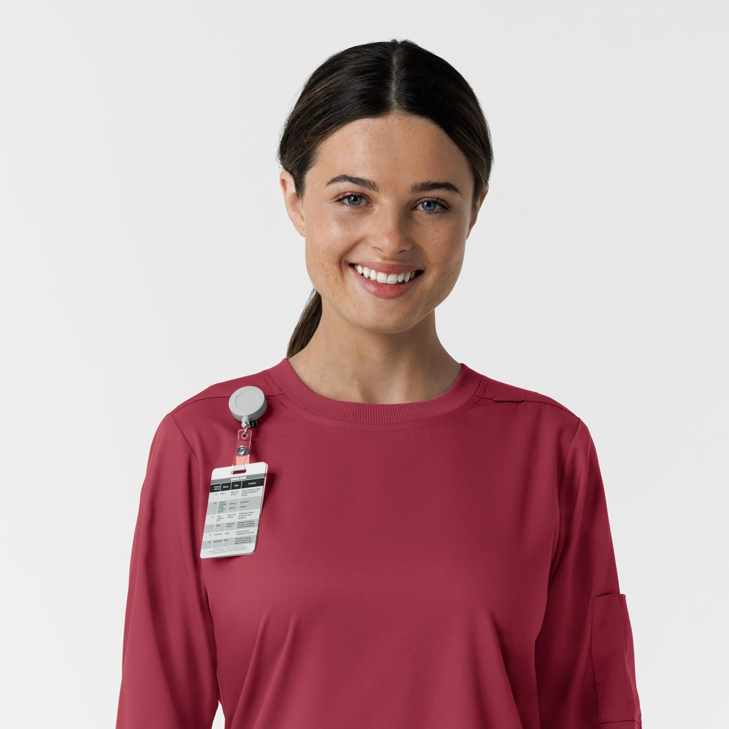 Wink Women’s Women’s Classic Long Sleeve Scrub Tee(Ruby)