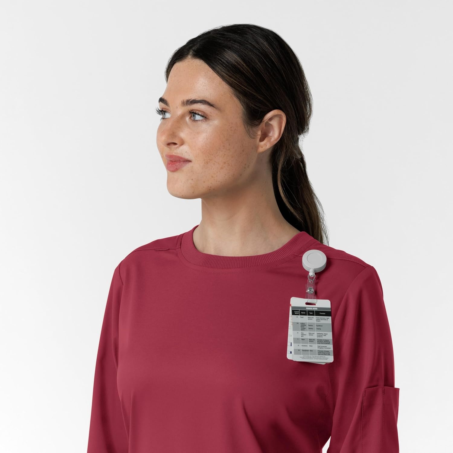 Wink Women’s Women’s Classic Long Sleeve Scrub Tee(Ruby)