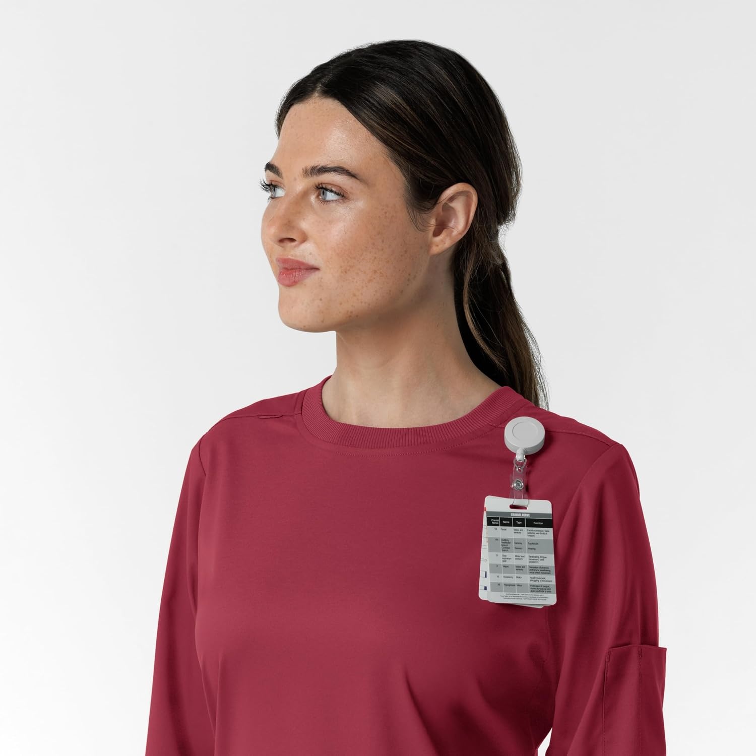 Wink Women’s Women’s Classic Long Sleeve Scrub Tee(Ruby)