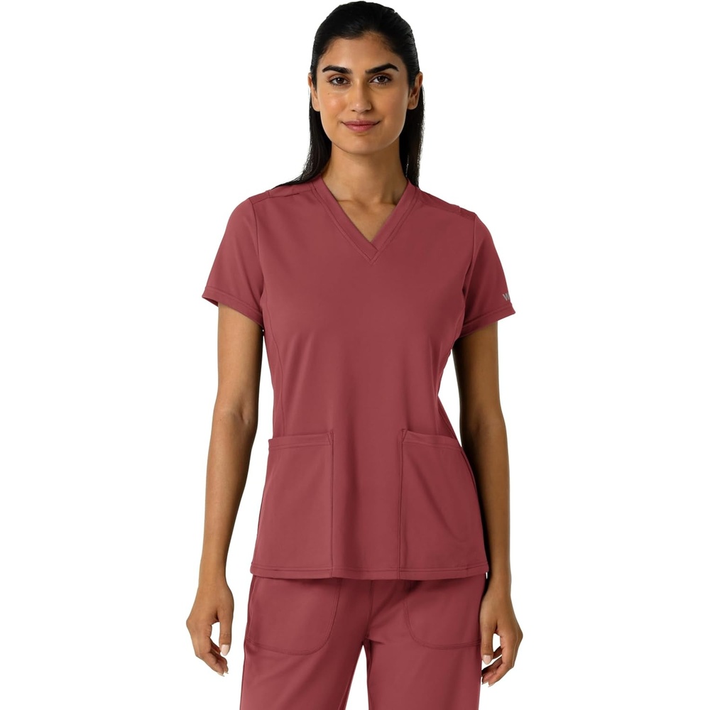 Wink Women’s Women’s 2-Pocket Scrub Top(Ruby)