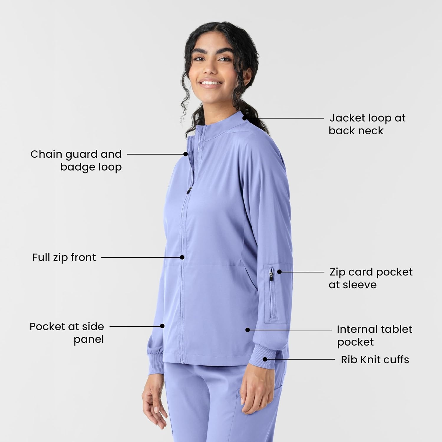 WINK Boundless Women’s Warm Up Scrub Jacket(Ceil Blue)
