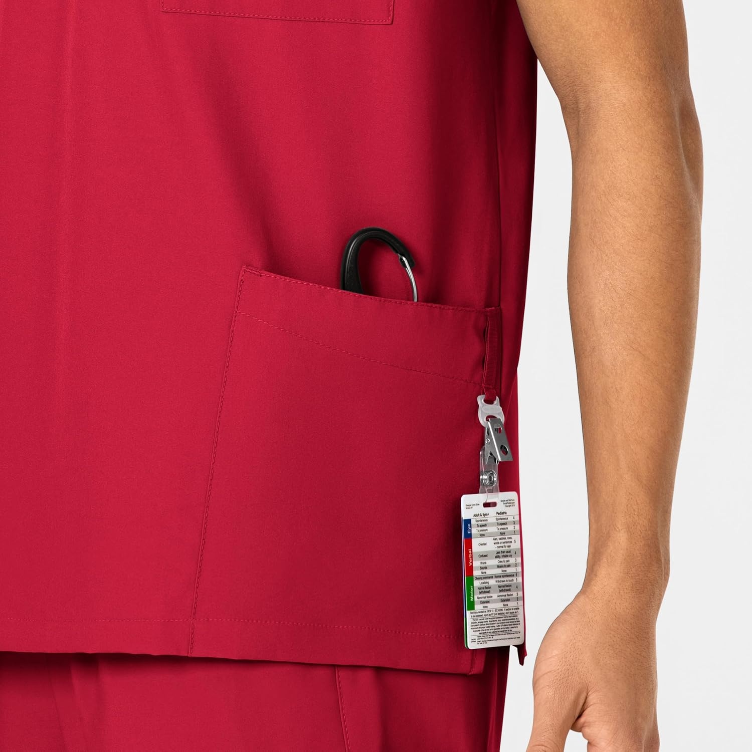 Wink W123 Unisex 4 Pocket Utility Scrub Top(Red)