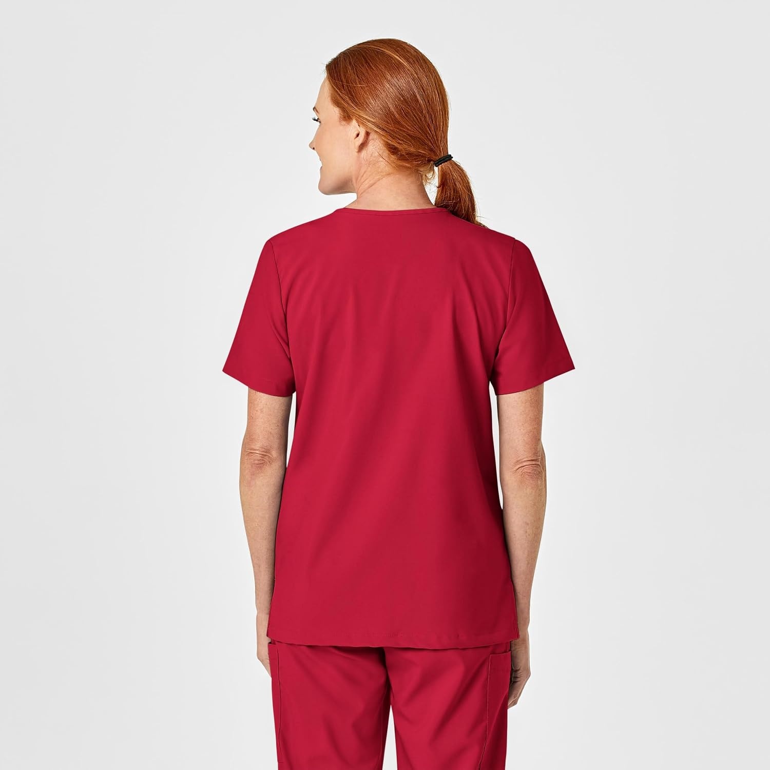 Wink W123 Unisex 4 Pocket Utility Scrub Top(Red)