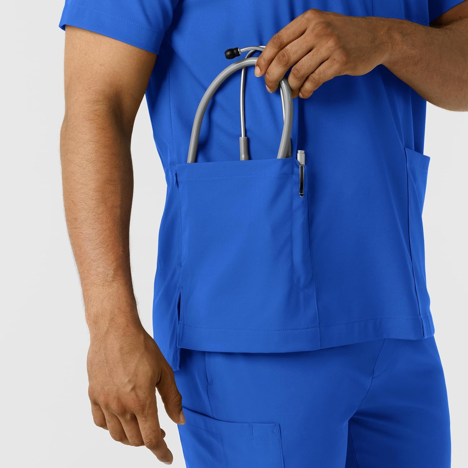 Wink Boundless Men’s Multi Pocket V-Neck Scrub Top(Royal)