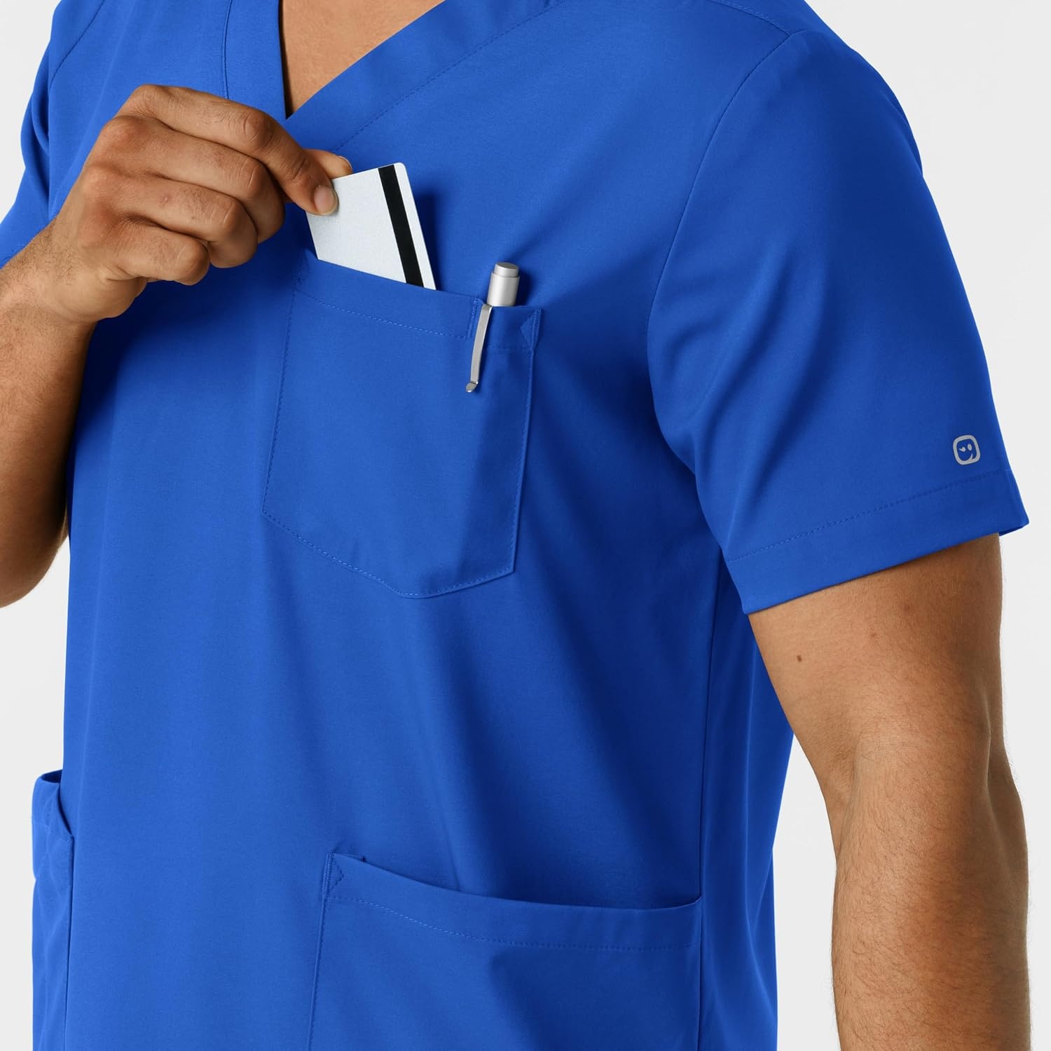Wink Boundless Men’s Multi Pocket V-Neck Scrub Top(Royal)