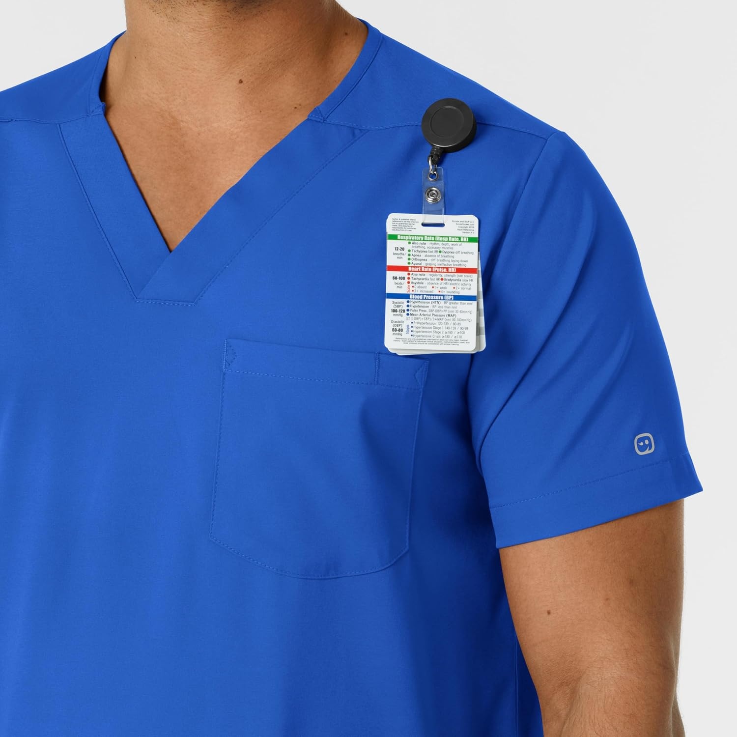 Wink Boundless Men’s Multi Pocket V-Neck Scrub Top(Royal)