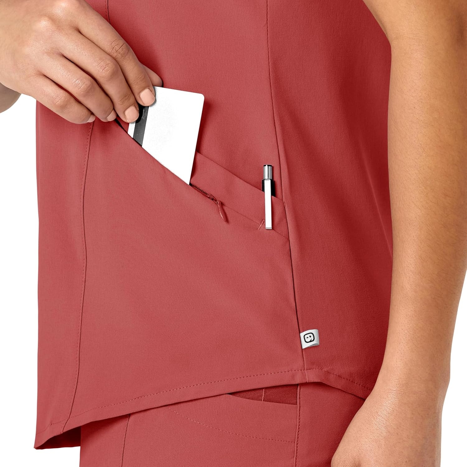 WINK Nova Women’s Flex-n-Reach V-Neck Scrub Top(Mineral Red)