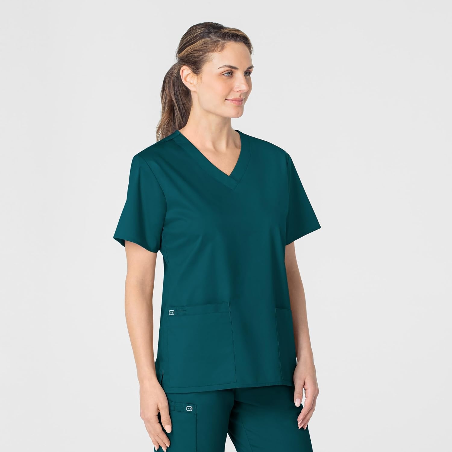 Wink WonderWORK Women’s V-Neck Scrub Top, Caribbean Blue, S