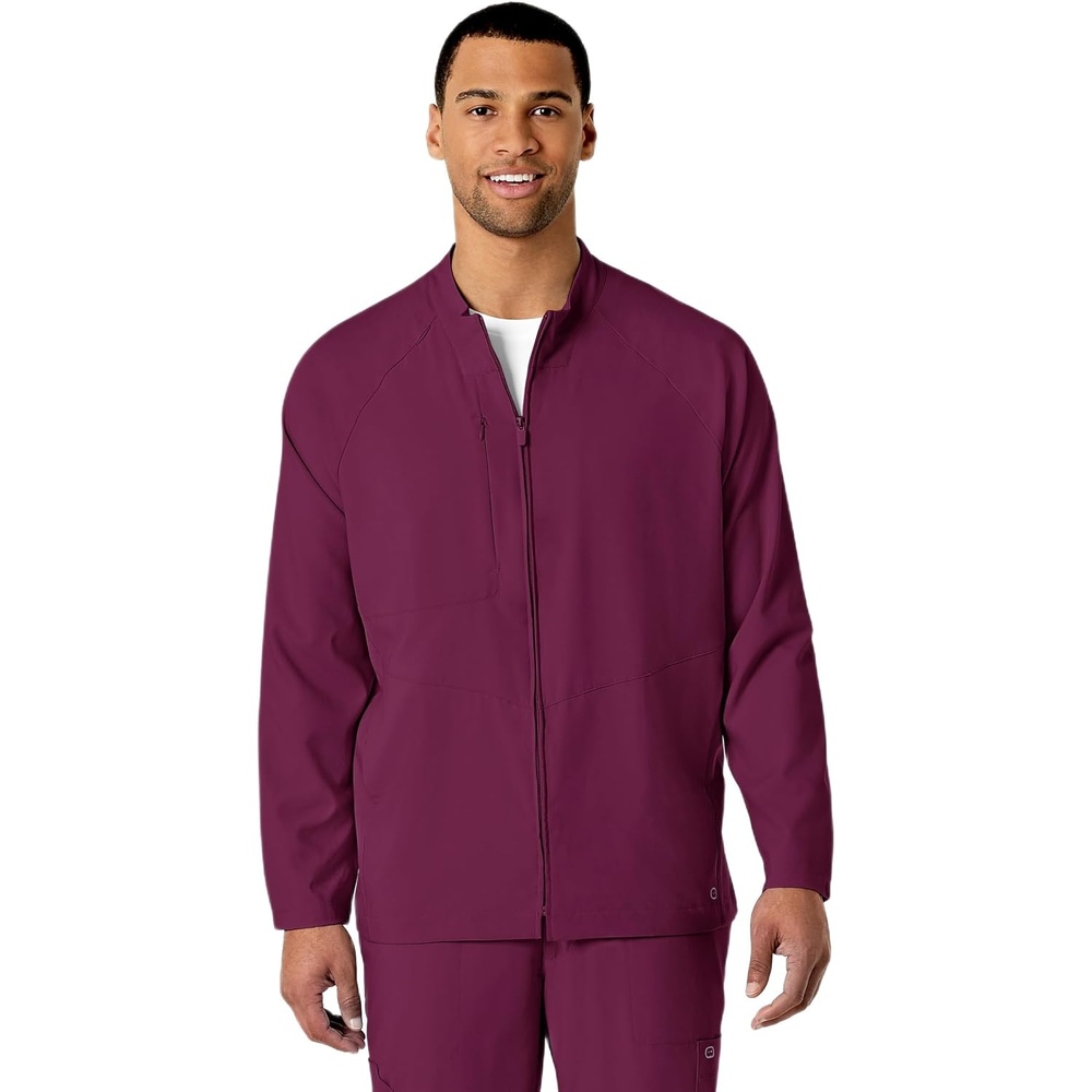 WINK W123 Men’s Zip Front Warm Up Jacket(Wine)
