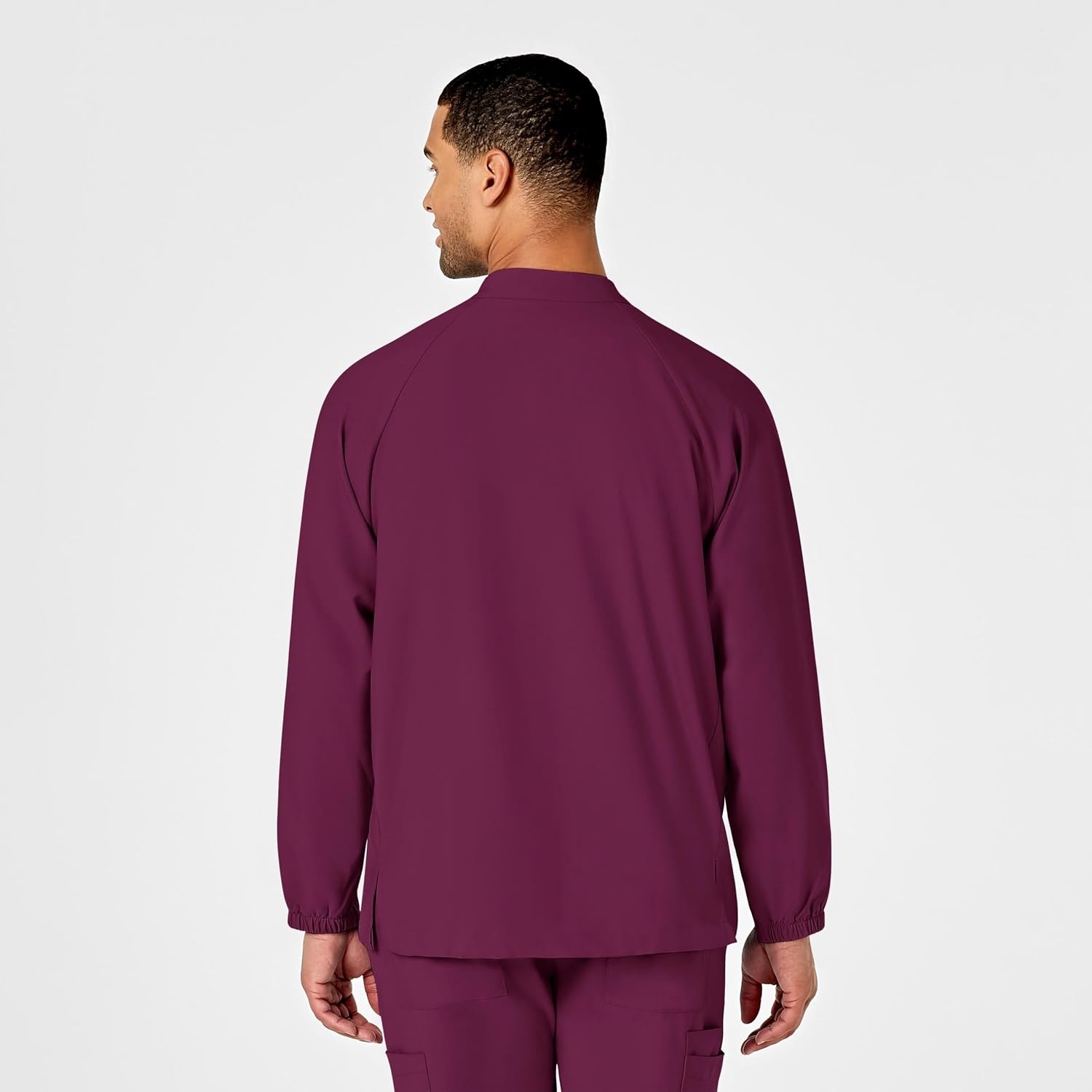 WINK W123 Men’s Zip Front Warm Up Jacket(Wine)