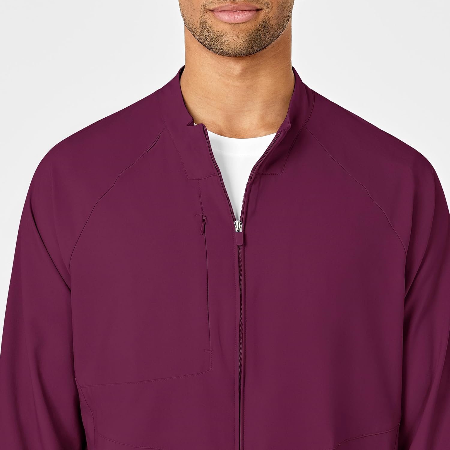 WINK W123 Men’s Zip Front Warm Up Jacket(Wine)