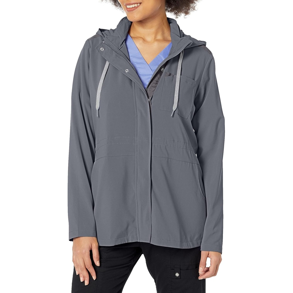 WonderWink Women’s Women’s Convertible Hood Fashion Jacket(Pewter)