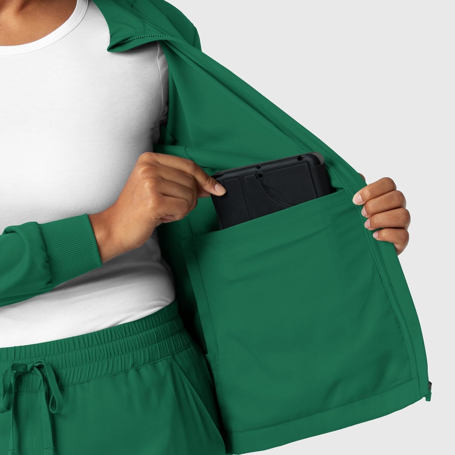 WINK Boundless Women’s Warm Up Scrub Jacket(Hunter)