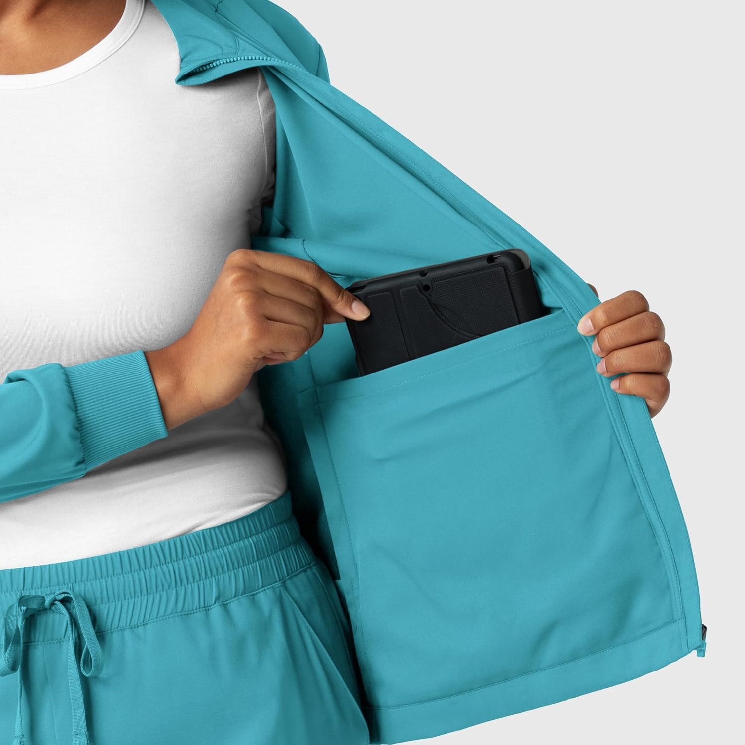WINK Boundless Women’s Warm Up Scrub Jacket(Teal)