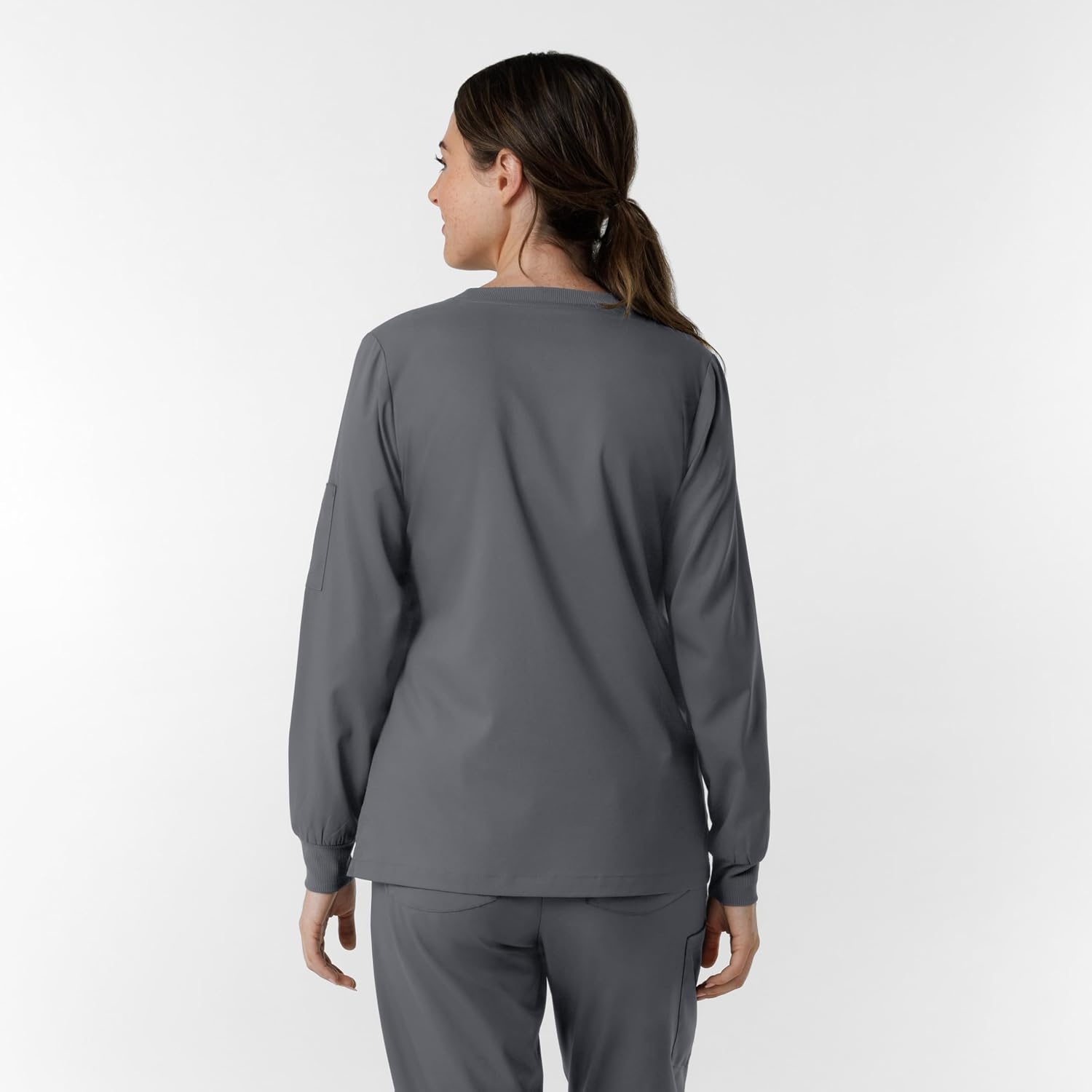 Wink Women’s Women’s Classic Long Sleeve Scrub Tee(Pewter)