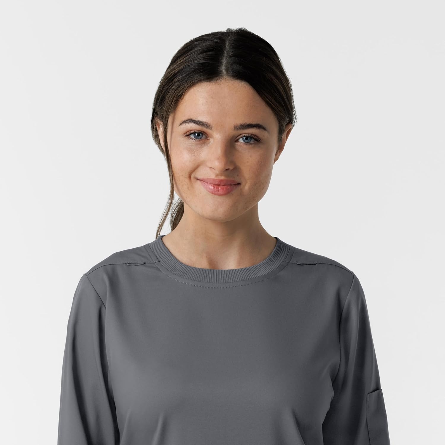 Wink Women’s Women’s Classic Long Sleeve Scrub Tee(Pewter)