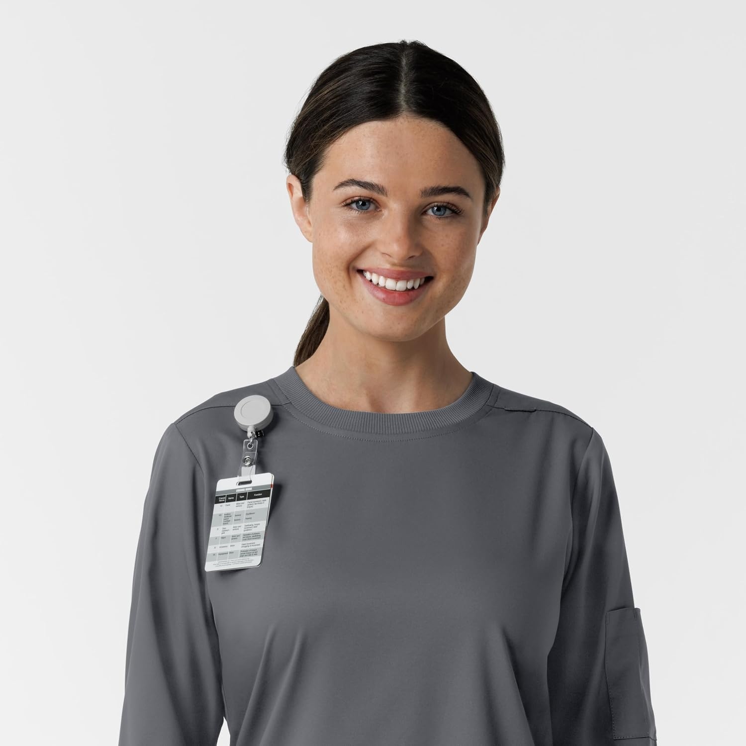 Wink Women’s Women’s Classic Long Sleeve Scrub Tee(Pewter)