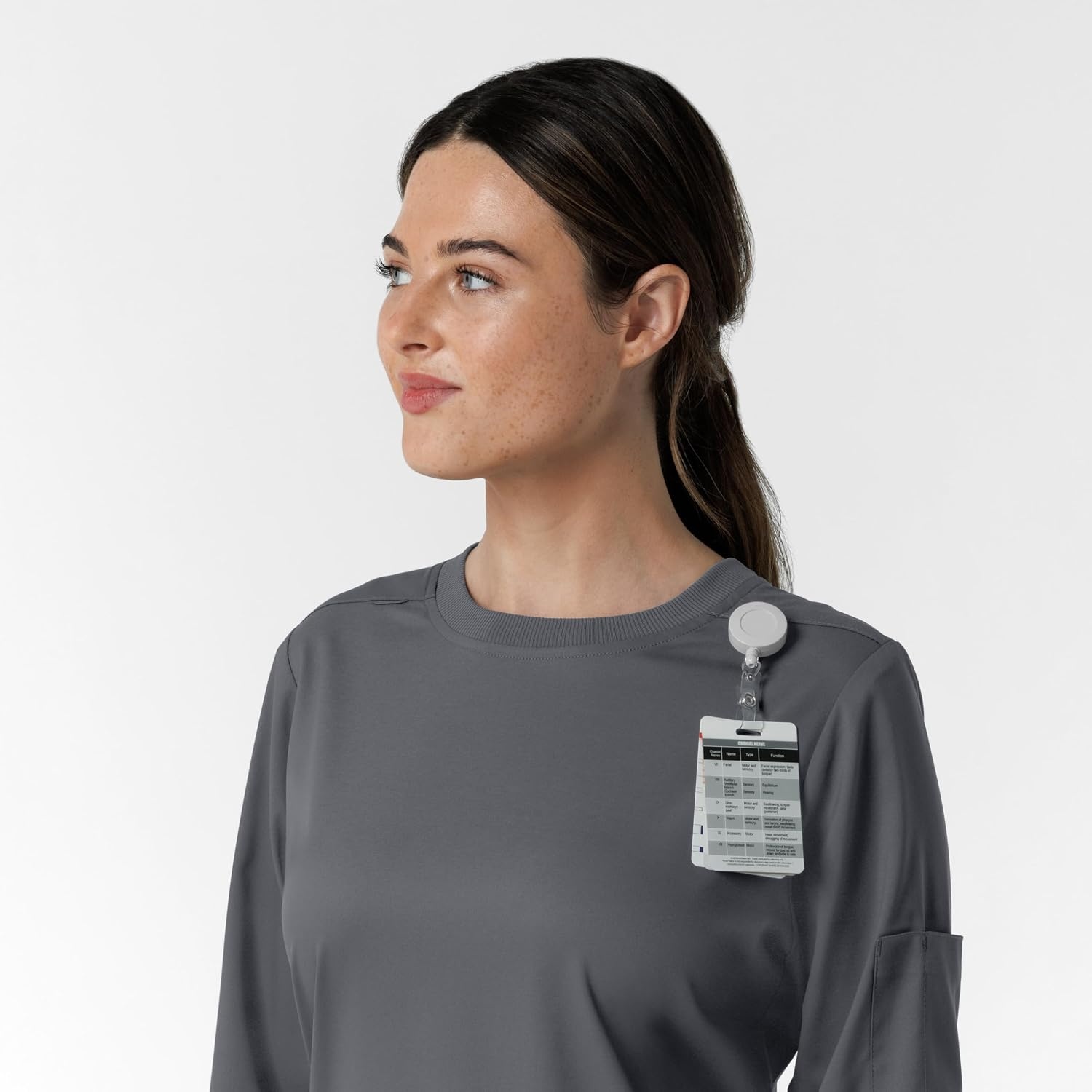 Wink Women’s Women’s Classic Long Sleeve Scrub Tee(Pewter)