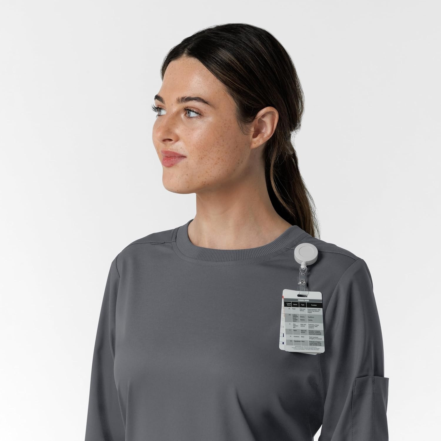 Wink Women’s Women’s Classic Long Sleeve Scrub Tee(Pewter)