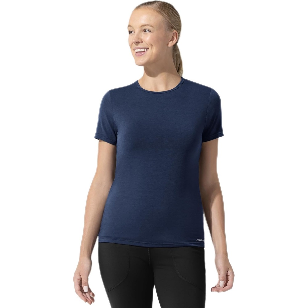 Wink Layers Women’s Short Sleeve Essential Tee(Navy)