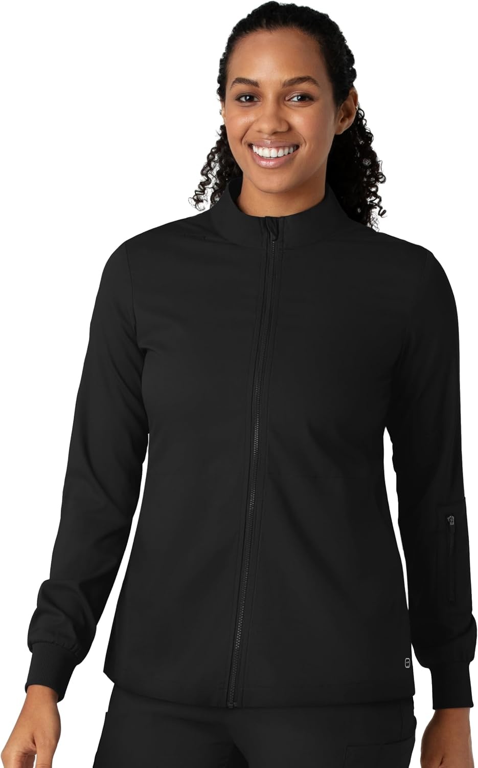 WINK Boundless Women’s Warm Up Scrub Jacket(Black)